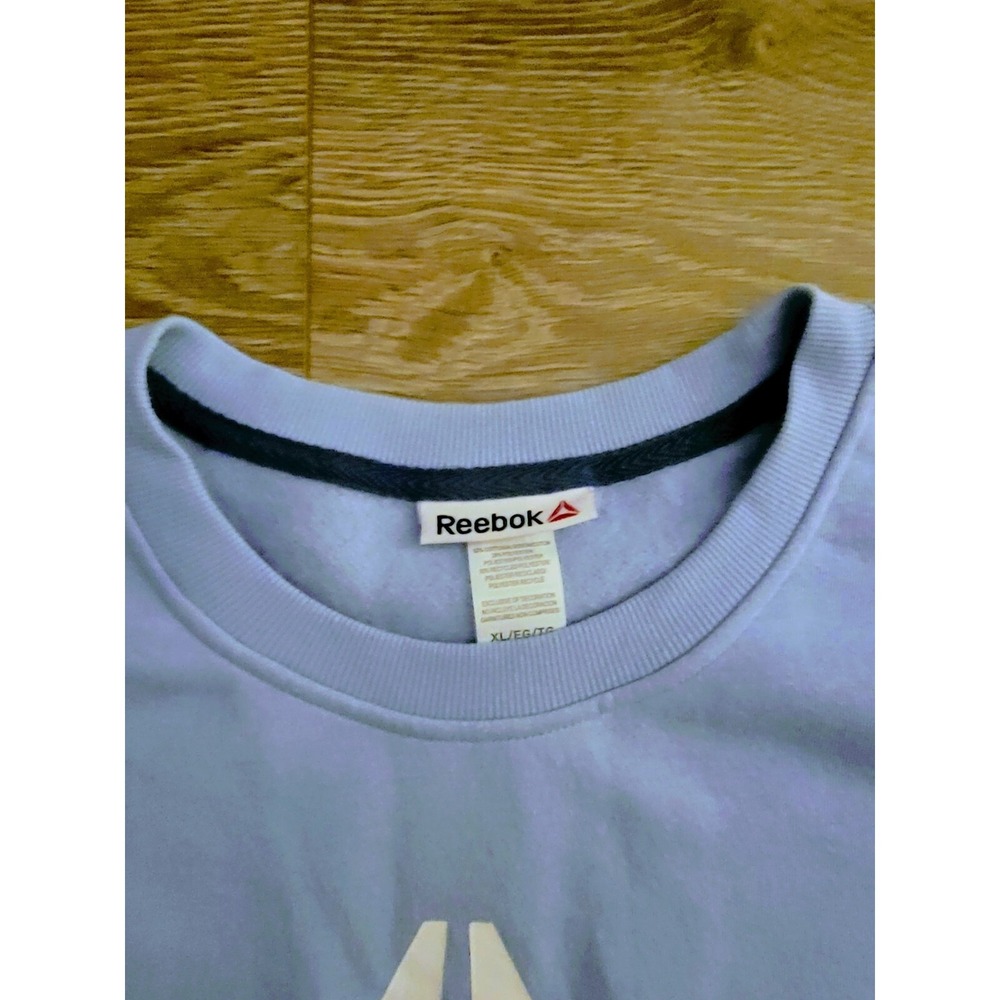 Reebok Womens Journey French Terry Cropped Crew Sweatshirt, Size XL Light Blue - Picture 3 of 5